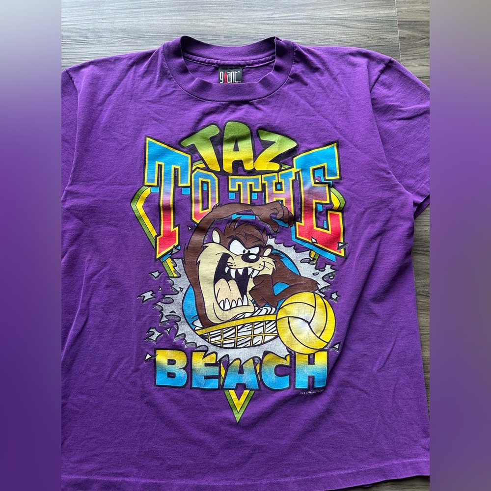 Vintage 1993 Taz To The Beach Looney Tunes Tee - Picture 3 of 6